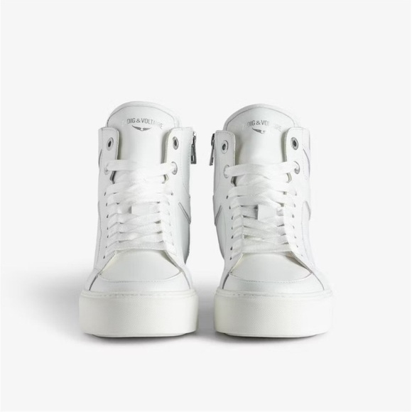 NIB Zadig & Voltaire HIGH FLASH CHUNKY SMOOTH Platform High-top 37 Blanc White 6 - Picture 3 of 12